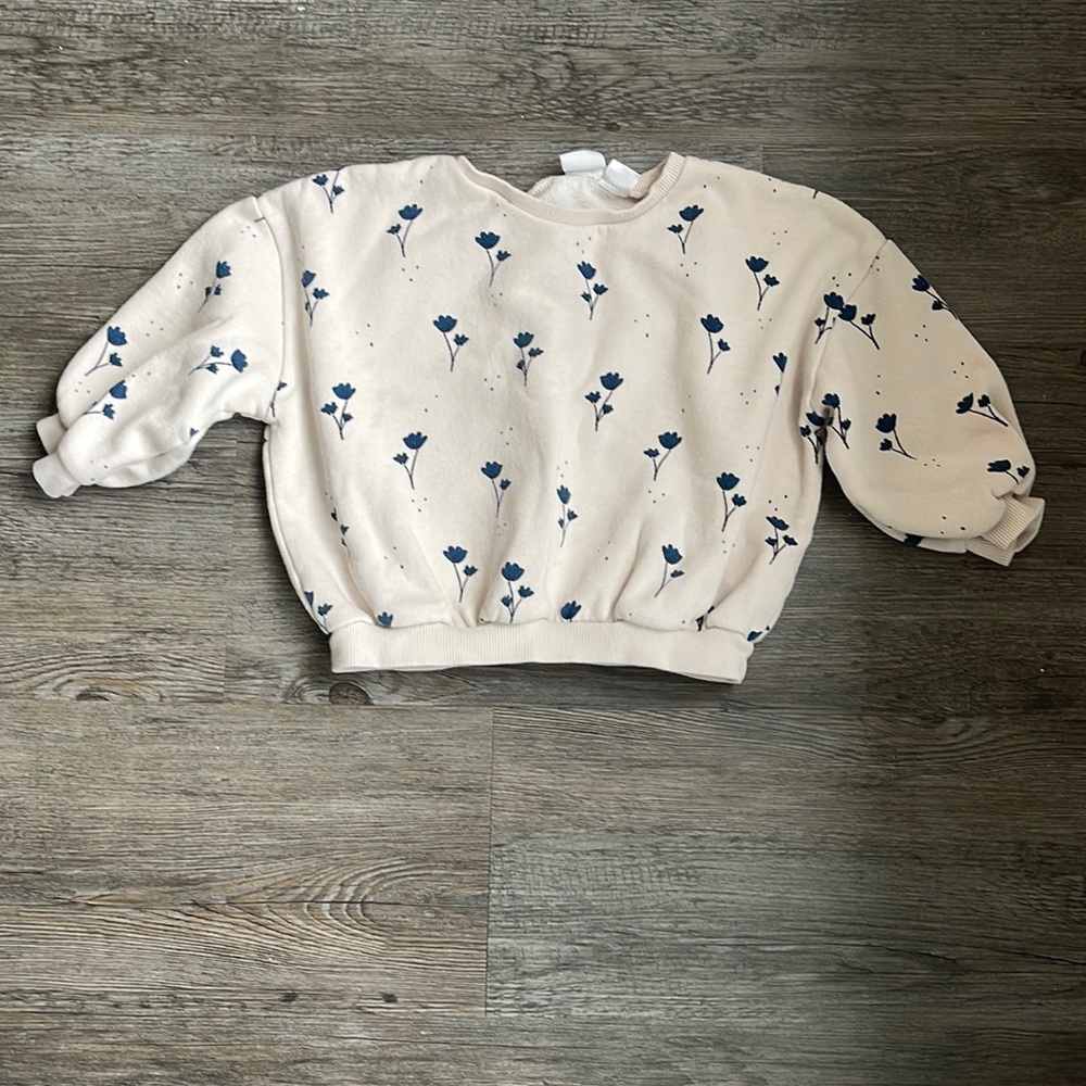 Zara girls floral sweatshirt